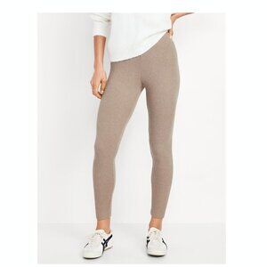 Old Navy High Waisted Ribbed Leggings for Women in Nude